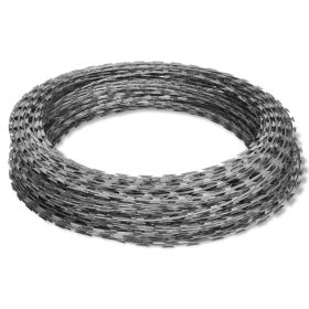 vidaXL Razor Wire Helical Wire Roll Galvanized Steel 328.1' (Option: as picture)