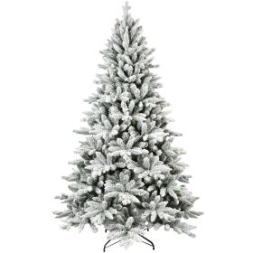 PVC Flocking Artificial Christmas Tree (Option: Green and white)