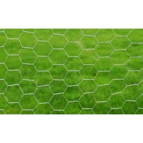 vidaXL Chicken Wire Fence Galvanized Steel 82'x2.5' Silver (Option: as picture)