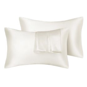 75D Satin Artificial Silk Pillowcase (Option: Ivory-King 20X36in-1Pairs)