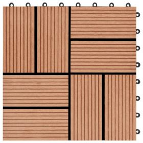 vidaXL 11 pcs Decking Tiles WPC 30x30 cm 1 sqm Teak Colour (Option: as picture)