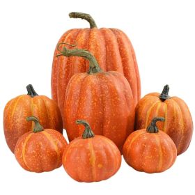 7PCS Simulation Pumpkin Model Artificial Pumpkin Decoration Home Table Decor for Thanksgiving and Halloween (Option: as picture)