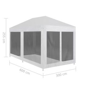 vidaXL Party Tent with 6 Mesh Sidewalls 6x3 m (Option: as picture)