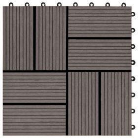 vidaXL 11 pcs Decking Tiles WPC 30x30 cm 1 sqm Dark Brown (Option: as picture)